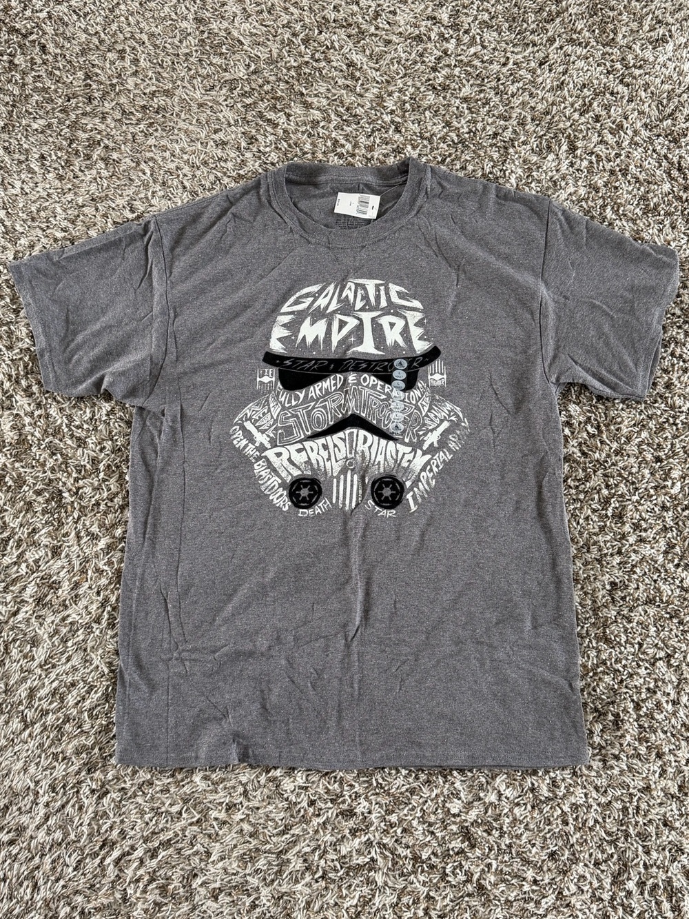 Star Wars Gray Short Sleeve Tee with White Stormtrooper Graphic